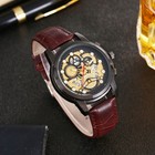 Luxury Men s Mechanical Wrist Watch Leather Strap Retro Dial Business Men Watch