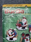 Bucilla Felt Ornament Applique Kit Santa And Snowmen Fence Set Of 8 2000  84264