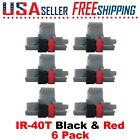 6 Pack - Ir-40t Black And Red Calculator Ink Rollers Cp13 Nr42 Ir40t Sharp Casio