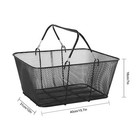 12pcs Stackable Shopping Basket Metal Hand Basket Storage Basket W stand Black