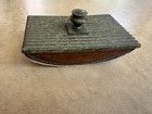 Very Vintage Ribbed Metal Ink Blotter Rocker Desk Accessory Calligraphy 5  Heavy