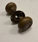Vintage Book Cadillac Hotel Detroit Brass Door Knob Set Escutcheon Hardware Euc