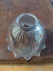 Vintage Holophane Glass Ribbed Ruffled Fitter Shade 2 1 4 Fitter