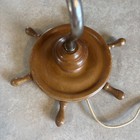 Antique Nautical Wood Ship Wheel Wall Sconce Light Works