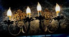 Antique Art Nouveau Female Face Or Mask Double Arm Brass Or Bronze Sconce Pair
