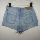 Aeropostale Mom Short Size 14 Light Wash Denim High Rise Frayed Hem