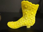 Vintage Fenton Art Glass Daisy   Button Cadmium Yellow Boot
