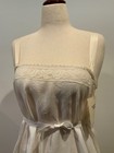 Antique Slip Dress - Filet Lace - Embroidered Initials E C - 1920 - 20c