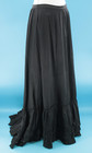 Vtg Women s Antique Edwardian Late 1800s Long Black Skirt W  Ruffle Hem Sz M