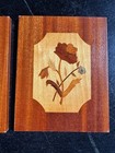East German Wood Marquetry Wall Art  Set Of 3 Triptych Panels