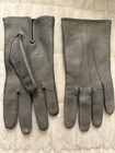 Vintage Women   s Gray Genuine Leather Gloves 9    Long Dress Gloves Unlined