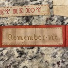 Antique Victorian Perforated Paper Needlepoint Bookmark Lot Of 4 Remember Me