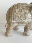 Elephant Floral Resin Figurine Animal Statue Rustic Home Decor  7 25 h X 11 l 