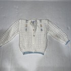Vintage Friedknit Creations 6-9 Mo 100  Acrylic Baby Boys Sweater White W  Ducks