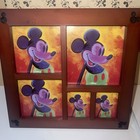 Disney Parks Mickey Mouse Cherry Wood Picture Frame Displays 5 Photos New In Box