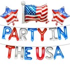 Party In The Usa Red White And Blue Balloons  4th Of July Decorations 16 Inch 
