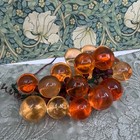 Vintage Amber Orange Lucite Acrylic Grape Cluster Mid Century Modern Table Decor