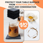 24   72 Pcs Slate Drink Coasters   4 Inch Black Coasters Stone Cup Coaster Bulk