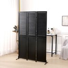3 Panel Room Divider 6ft Wood Folding Privacy Screen Black Room Separator Free S