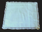 Vtg Pemae Embroidery Cotton Baby Pillowcase Sham Pale Green Valenciennes Lace