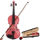 1 2 Size Pink Acoustic Violin Set With Case Bow Rosin For Gift