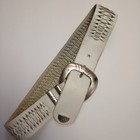 Vintage Avion Women s White Braided Wide Belt Silver Buckle S m