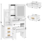 Makeup Vanity Desk With Mirror   Lights Dressing Table Set With 4 Drawers  52  h