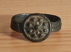 Medieval Floral Ring  Billon  Hoop Fixed  Not Wearable  Authentic