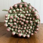 Majolica Porcelain Asparagus Tureen Lid  Base   Spoon Made In Italy Chip Onleaf