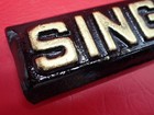 Antique Singer Treadle Sewing Machine Cast Iron Emblem Logo Name Plate   2