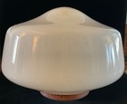 Vintage 8  Milk Glass Schoolhouse Ceiling Light Fixture Globe  Heavy Glass