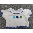 Build A Bear Outfit Polka-dot Pants Floral Shirt Bows Blue White Set For Teddy
