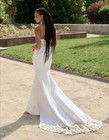 Sexy Mermaid Wedding Dresses Spaghetti Straps Sleeveless Lace Flower Bridal Gown