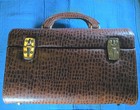 Vintage Bentony Faux Alligator Vanity Makeup luggage Train travel cosmetics Case