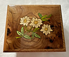 Bohme Wood Music Box 4  Germany Marquetry Floral Inlay Ball Feet Edelweiss
