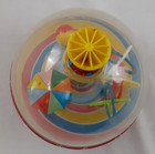 Vintage  Lbz Toy Spinning Top Globe Circus Theme Tin Works 9 25    Tall