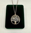 Tree Of Life Pendant Necklace 925 Sterling Silver 21 In Cable Chain 6 6 Grams
