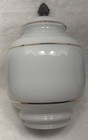 10    Mcm 70 s Milk Glass Hanging Lamp Light Fixture Shade Gold Stripe 4    Fitting