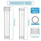 50 Pcs 10 Ml Plastic Graduated Vial Tubes Screw Caps Sample Container Kit