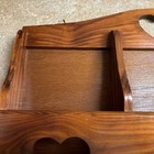 Vintage Dark Wood Wall Hanging Shelf Key Holder Mail Organizer Cottagecore Farm