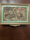 Antique French Ormolu Bronze   Enamel Gilt Trinket Box 1800   s