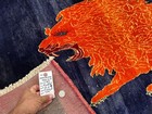 4x6 Blue Vintage Oriental Rug Handmade Antique Fine Navy Orange Fire Lion 3x6 Ft
