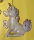 Vintage 1980 s Unicorn Chalkware Wall Hanging  plaque  Set 6  X 5 