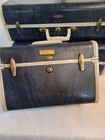 Vtg Mcm 1950 s Samsonite Shwayder Bros Luggage 3 Pc Set Suitcases Marble Blue