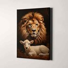 The Lion And The Lamb Christian Jesus Bible Canvas Print Wall Art