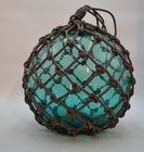 Vintage Glass Fishing Float In  Turquoise