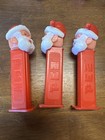 3 Vintage Santa Claus Pez Dispenser With Feet Eyes Open Slovenia