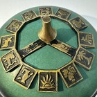 Vintage Tribes Of Israel Brass Box Lidded Green Made In Israel Judaica Jewish