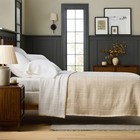 King Textured Grid Coverlet Beige - Hearth   Hand With Magnolia  Farmhouse
