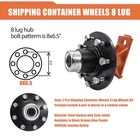 2 Pack Shipping Container Wheels 8-lug Wheels Kit  Heavy-duty Shipping Contai   